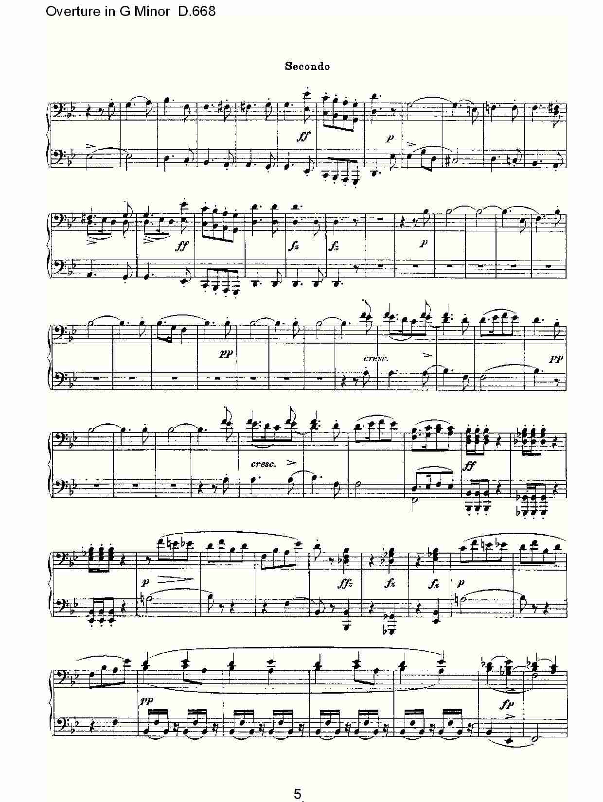 Overture in G Minor D.668  Ｇ小调序曲 D.668（一）总谱（图5）