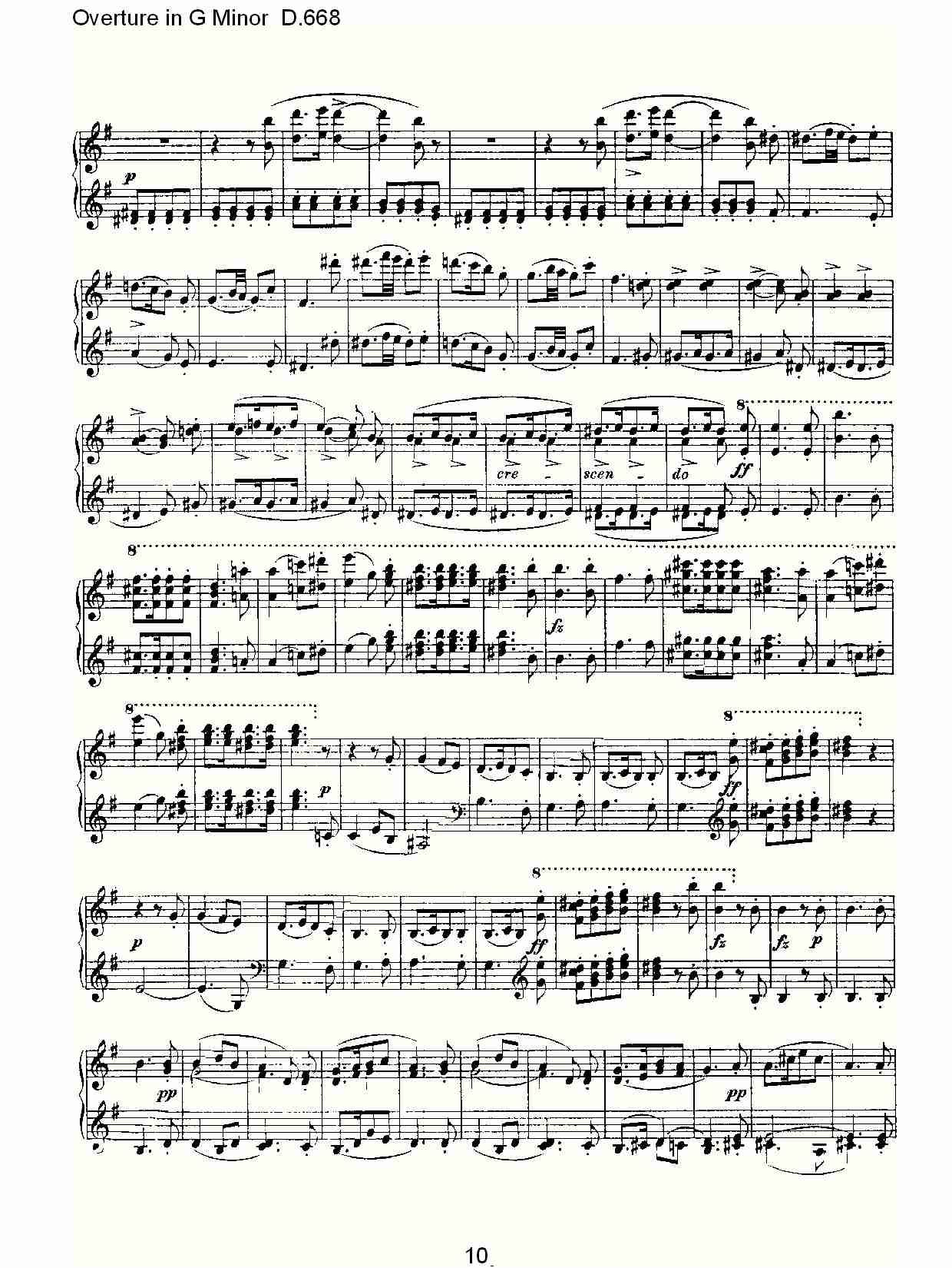 Overture in G Minor D.668  Ｇ小调序曲 D.668（二）总谱（图5）