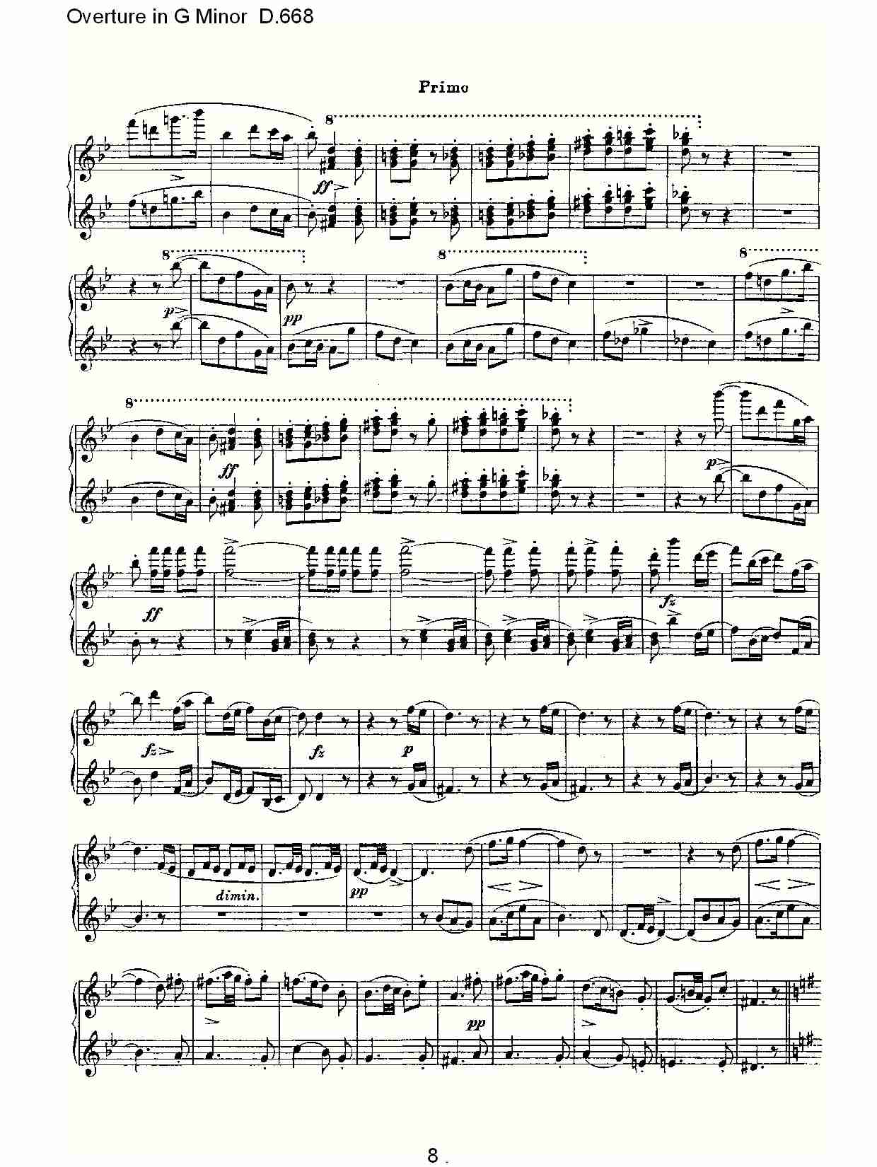 Overture in G Minor D.668  Ｇ小调序曲 D.668（二）总谱（图3）