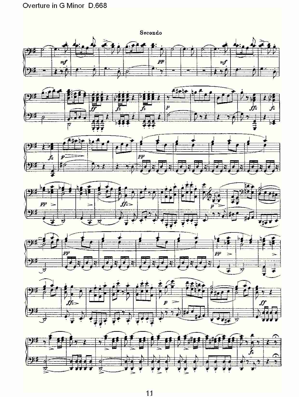 Overture in G Minor D.668  Ｇ小调序曲 D.668（三）总谱（图1）