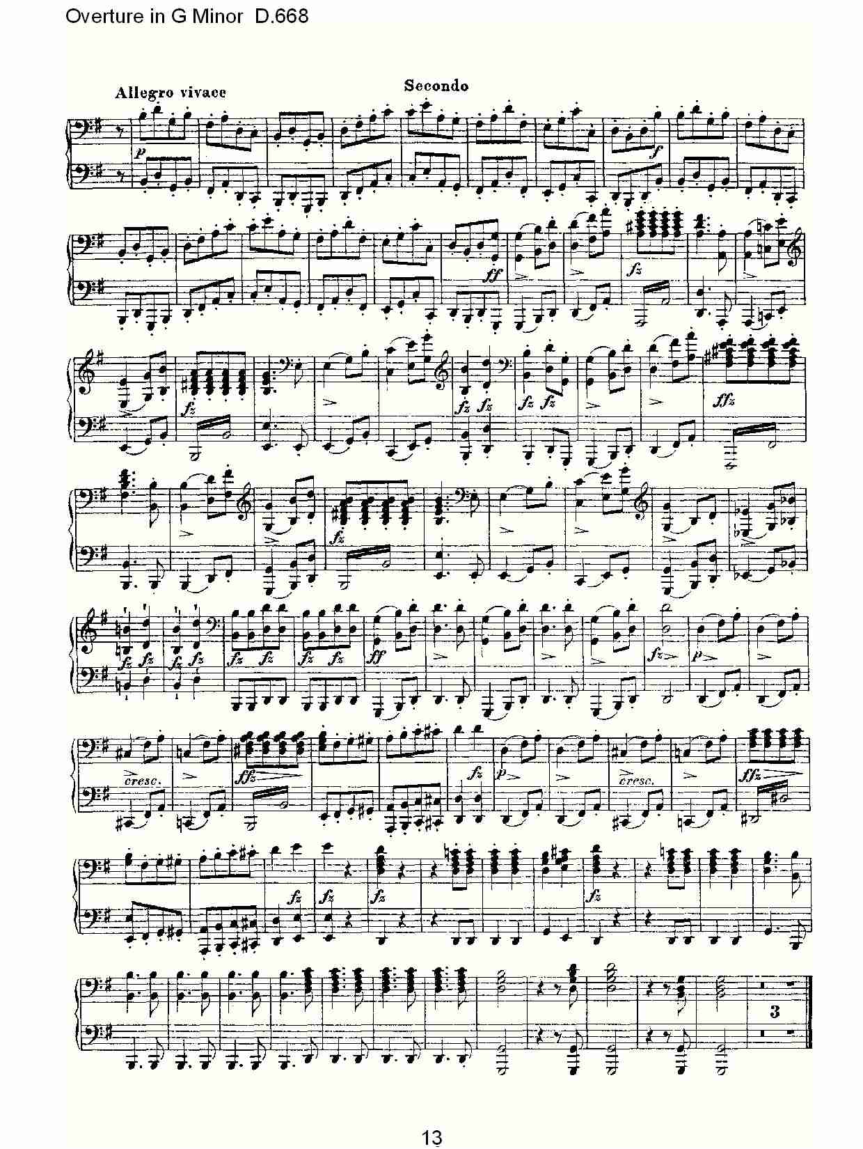 Overture in G Minor D.668  Ｇ小调序曲 D.668（三）总谱（图3）
