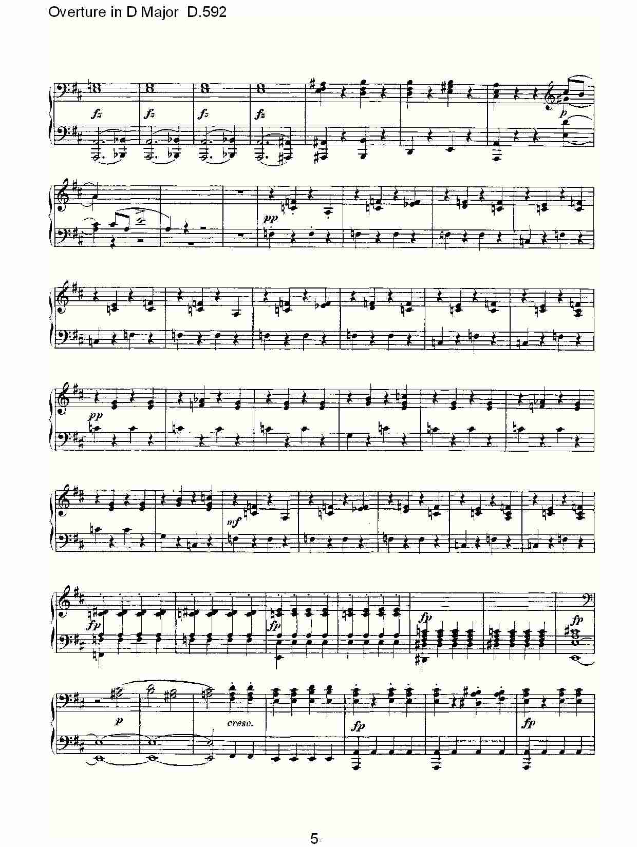 Overture in D Major D.592   Ｄ大调序曲 D.592（一）总谱（图5）