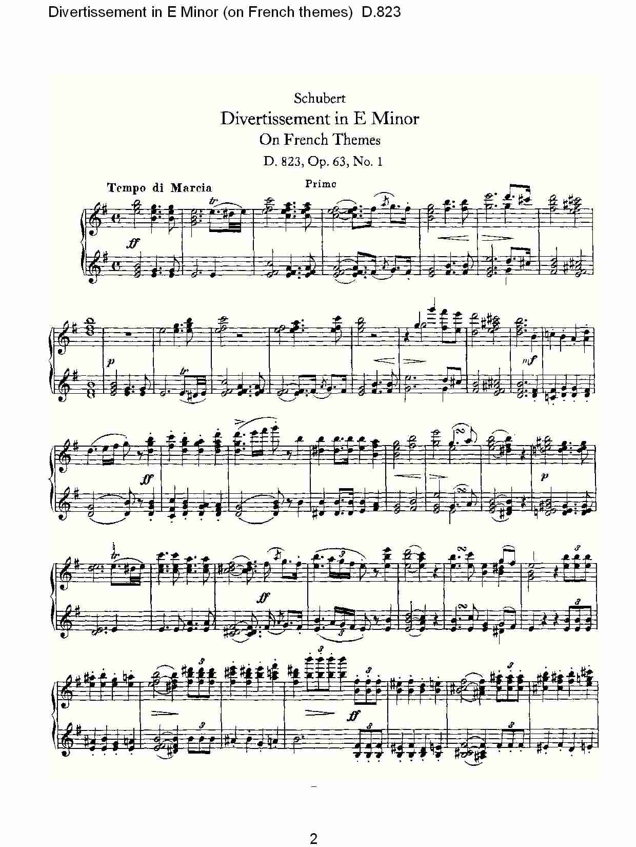 E小调嬉戏曲（法国主题）D.823（一）总谱（图2）