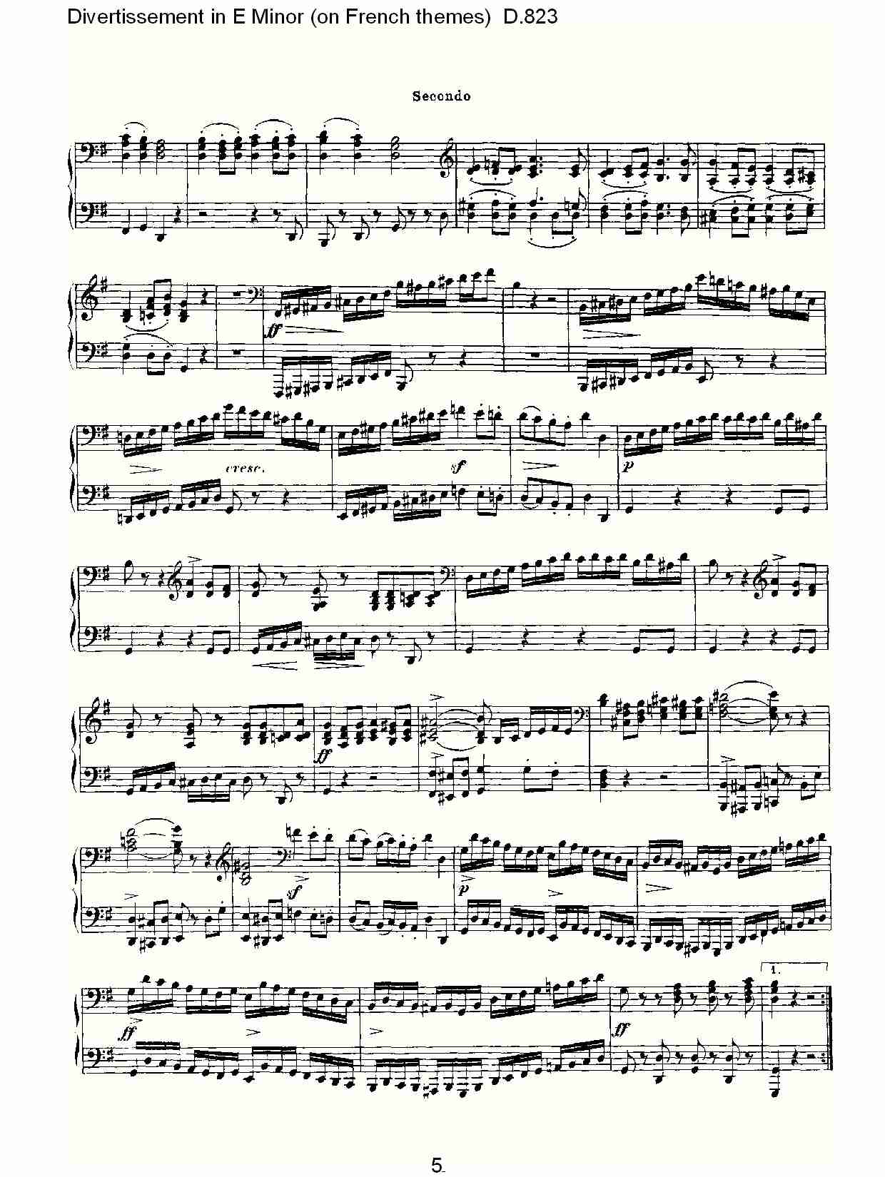 E小调嬉戏曲（法国主题）D.823（一）总谱（图5）
