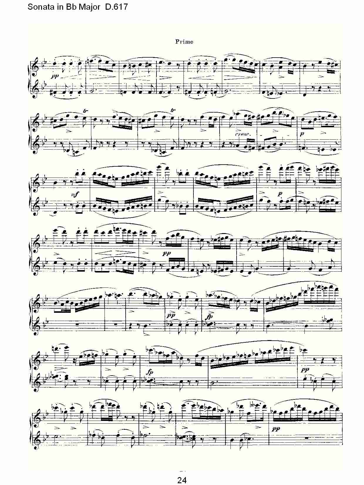 Sonata in Bb Major D.617  Bb大调奏鸣曲D.617（五）总谱（图4）