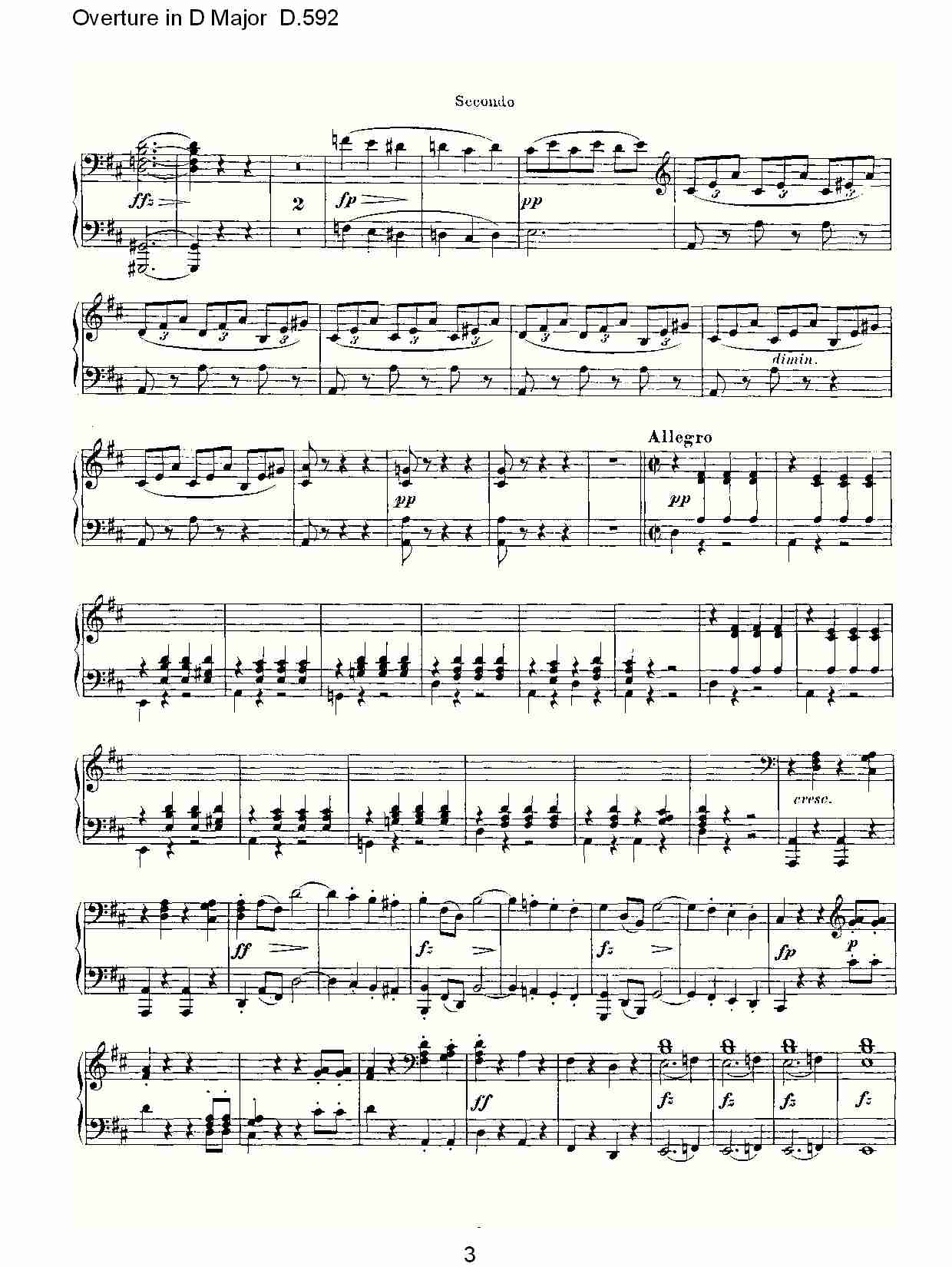 Overture in D Major D.592   Ｄ大调序曲 D.592（一）总谱（图3）