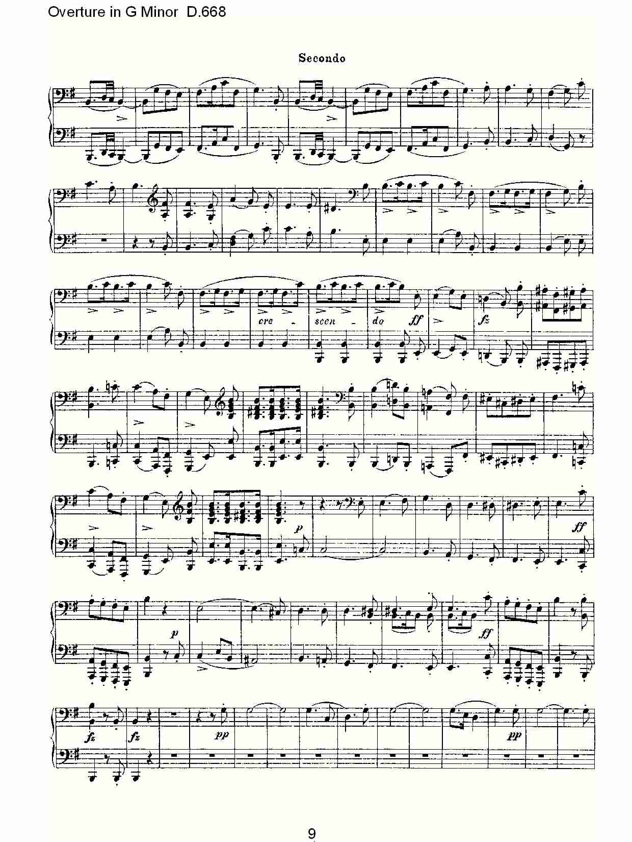 Overture in G Minor D.668  Ｇ小调序曲 D.668（二）总谱（图4）