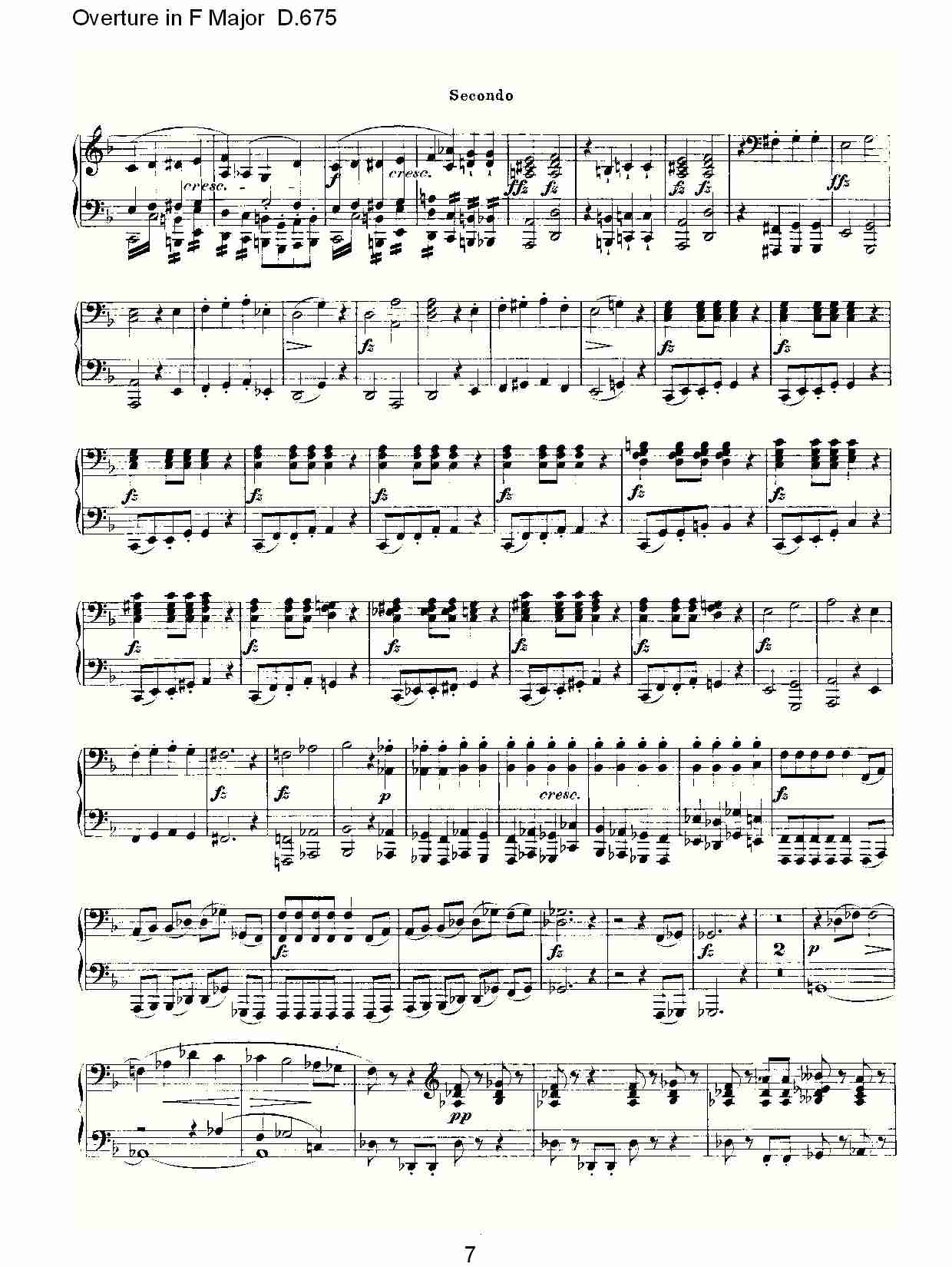 Overture in F Major D.675   Ｆ大调序曲 D.675（二）总谱（图2）