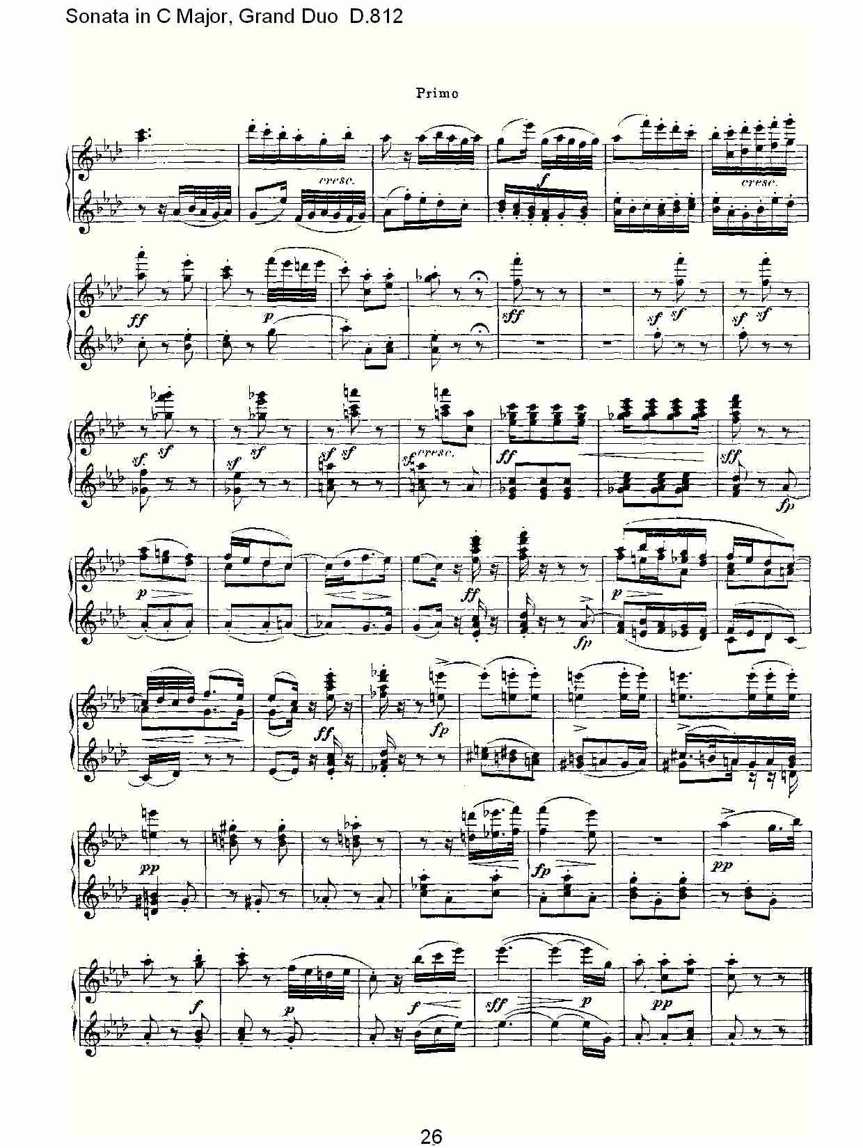 Ｃ大调奏鸣曲，盛大的二重奏D.812（六）总谱（图1）