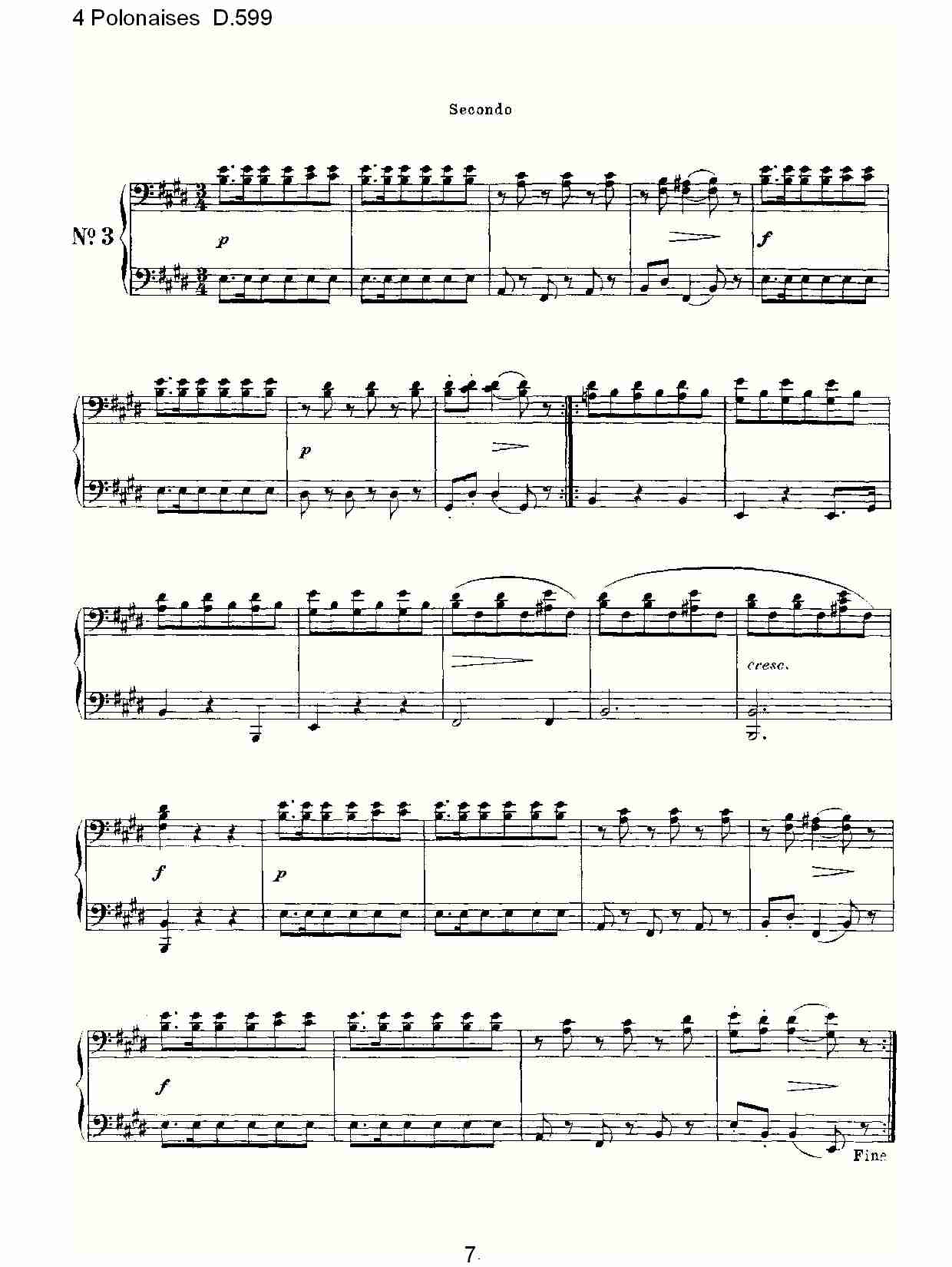 4 Polonaises D.599   ４波罗乃兹舞曲D.599（二）总谱（图2）