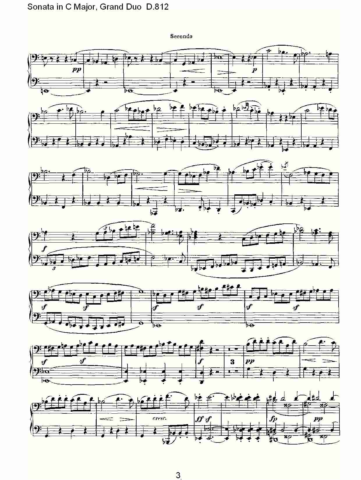 Ｃ大调奏鸣曲，盛大的二重奏D.812（一）总谱（图3）