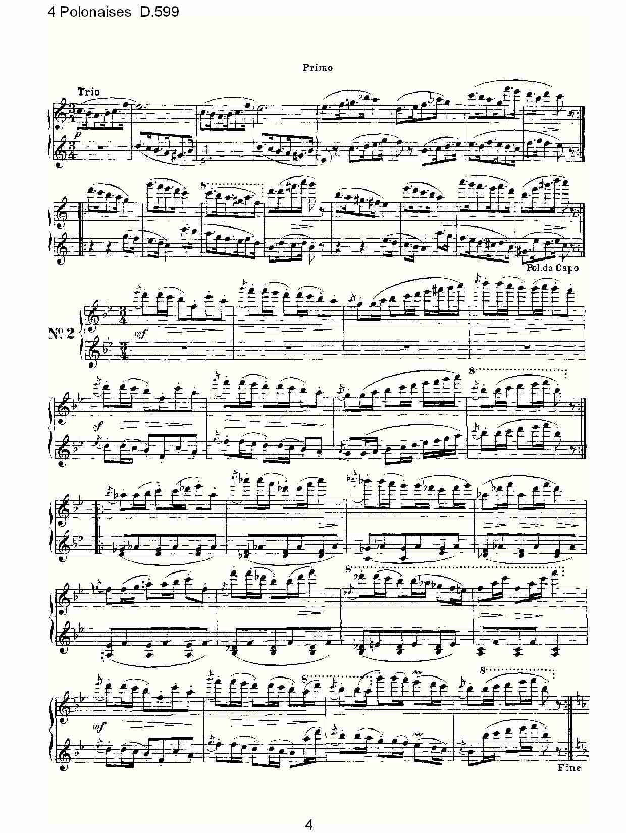 4 Polonaises D.599   ４波罗乃兹舞曲D.599（一）总谱（图4）