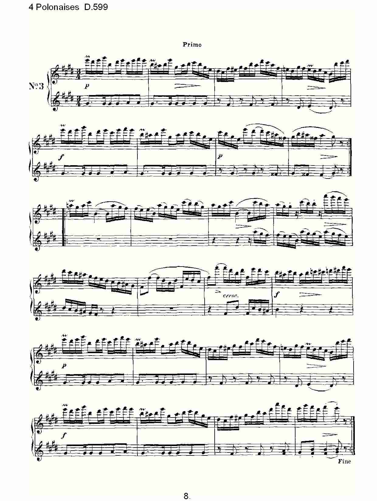4 Polonaises D.599   ４波罗乃兹舞曲D.599（二）总谱（图3）