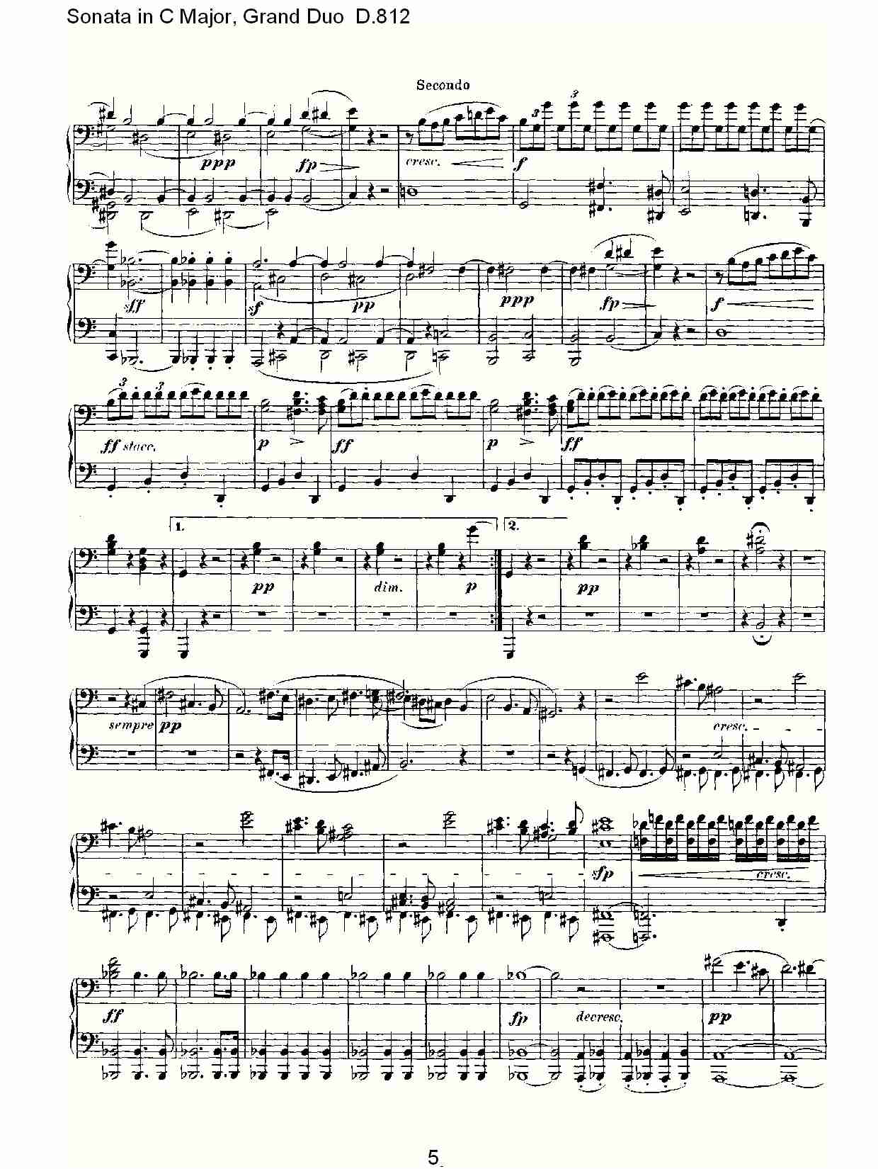 Ｃ大调奏鸣曲，盛大的二重奏D.812（一）总谱（图5）