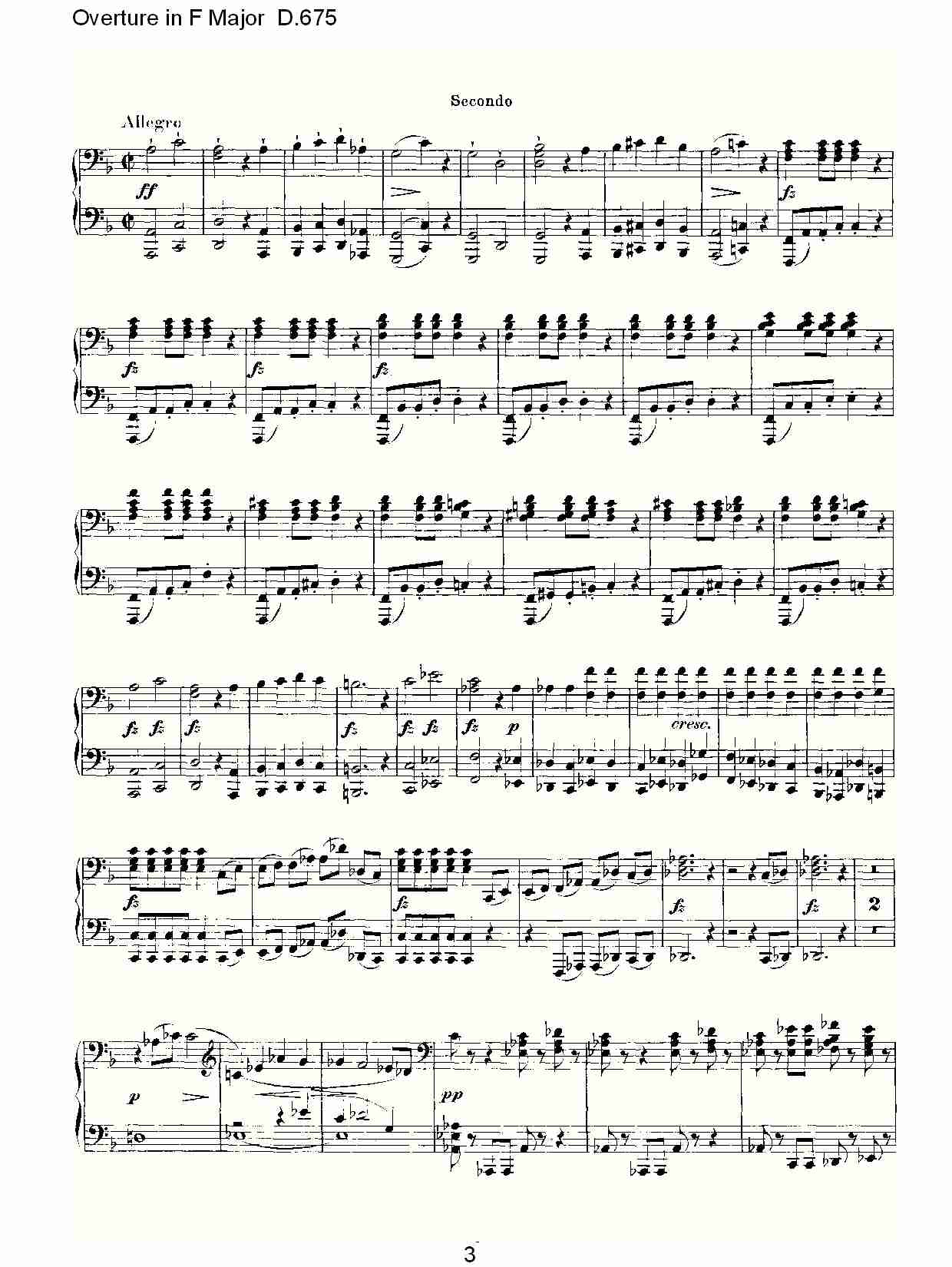 Overture in F Major D.675   Ｆ大调序曲 D.675（一）总谱（图3）