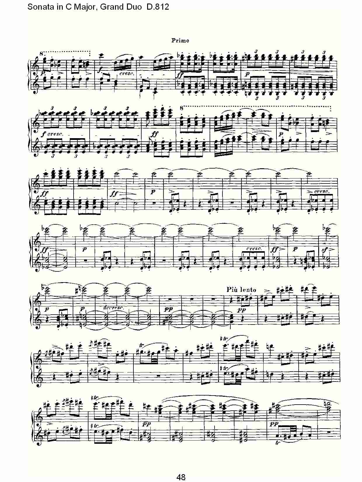 Ｃ大调奏鸣曲，盛大的二重奏D.812（十）总谱（图3）