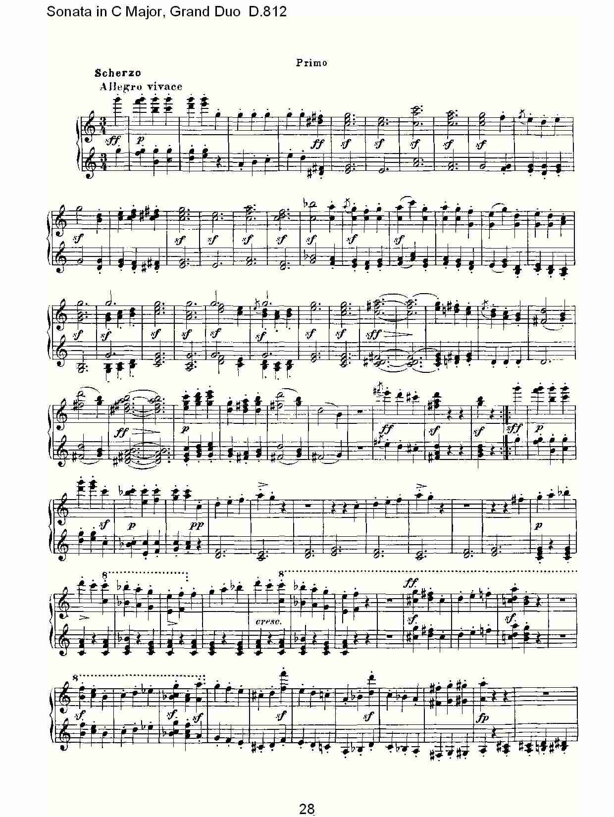 Ｃ大调奏鸣曲，盛大的二重奏D.812（六）总谱（图3）