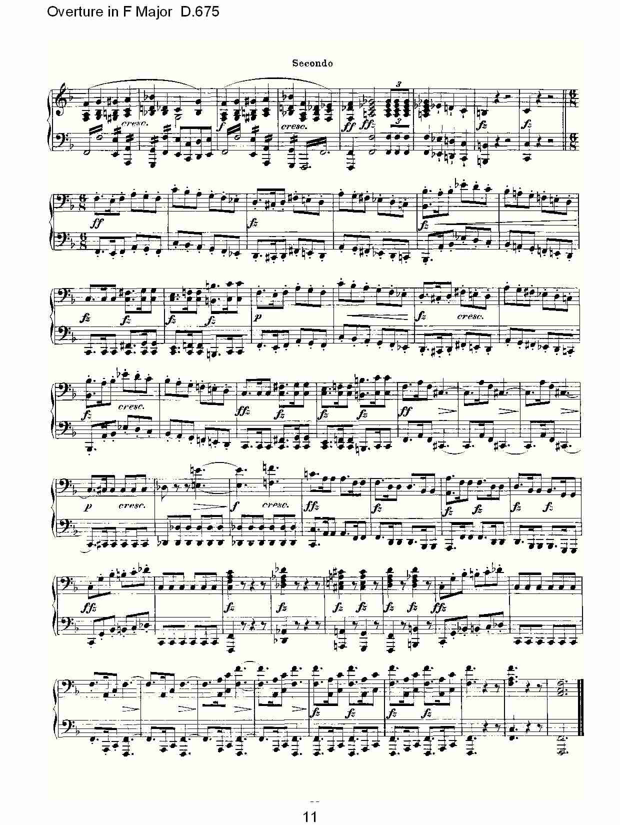 Overture in F Major D.675   Ｆ大调序曲 D.675（三）总谱（图1）
