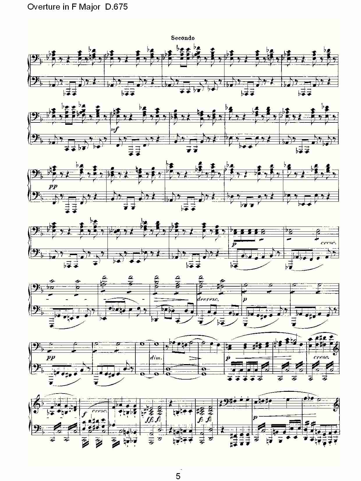 Overture in F Major D.675   Ｆ大调序曲 D.675（一）总谱（图5）