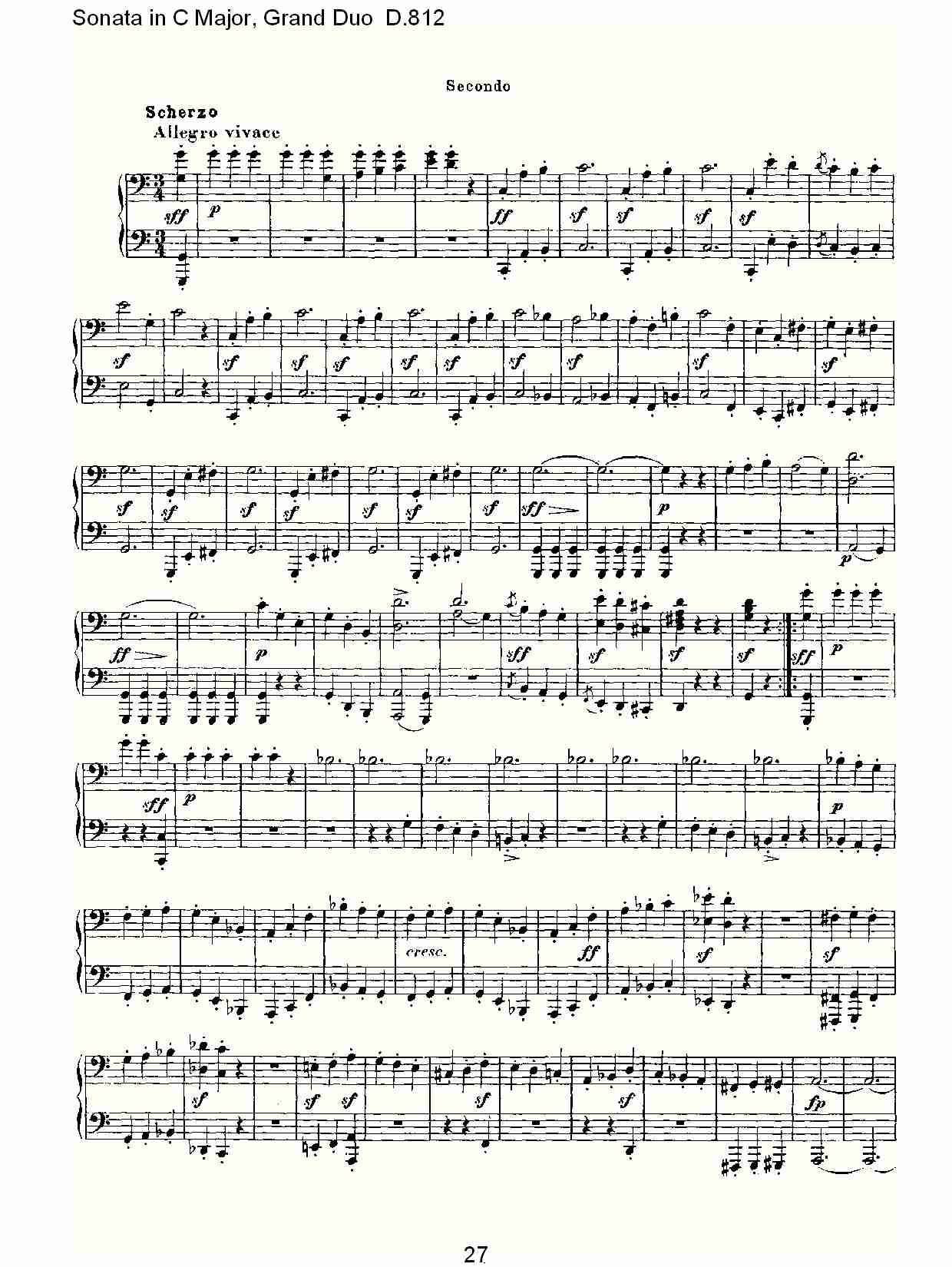 Ｃ大调奏鸣曲，盛大的二重奏D.812（六）总谱（图2）