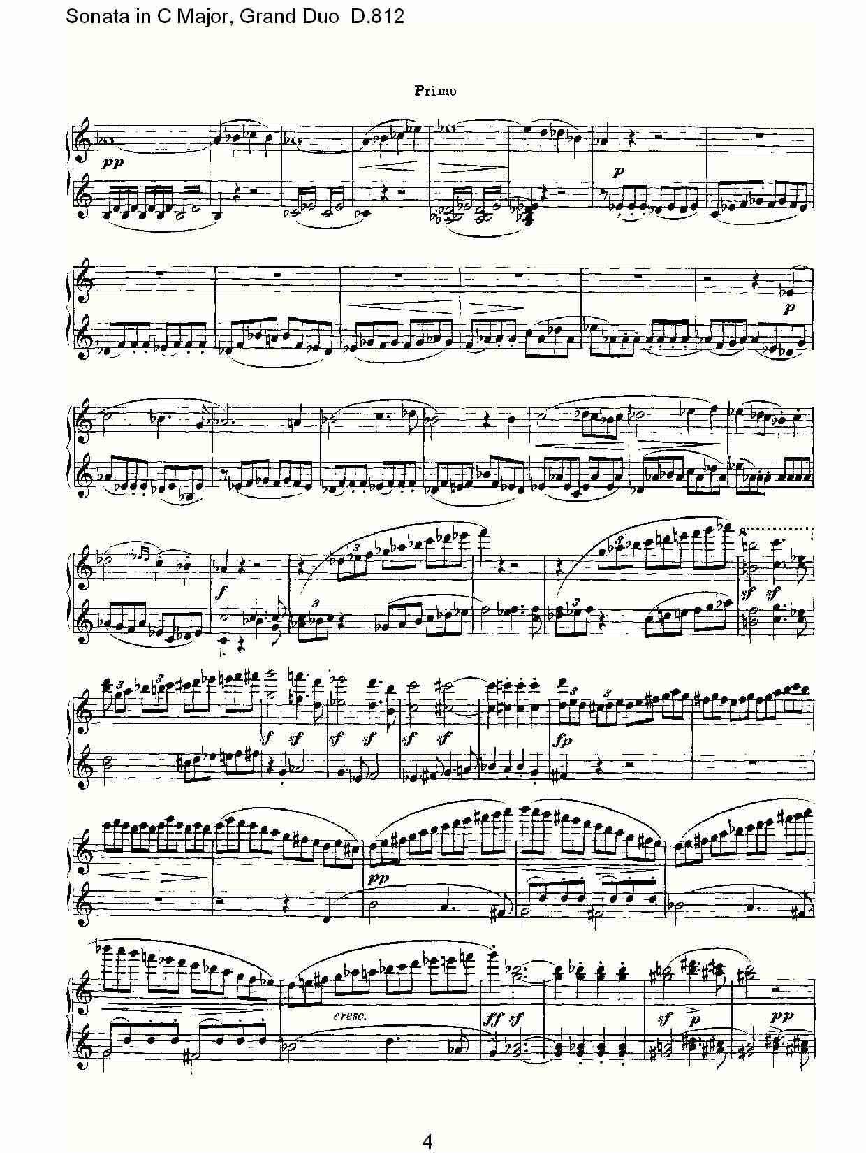 Ｃ大调奏鸣曲，盛大的二重奏D.812（一）总谱（图4）