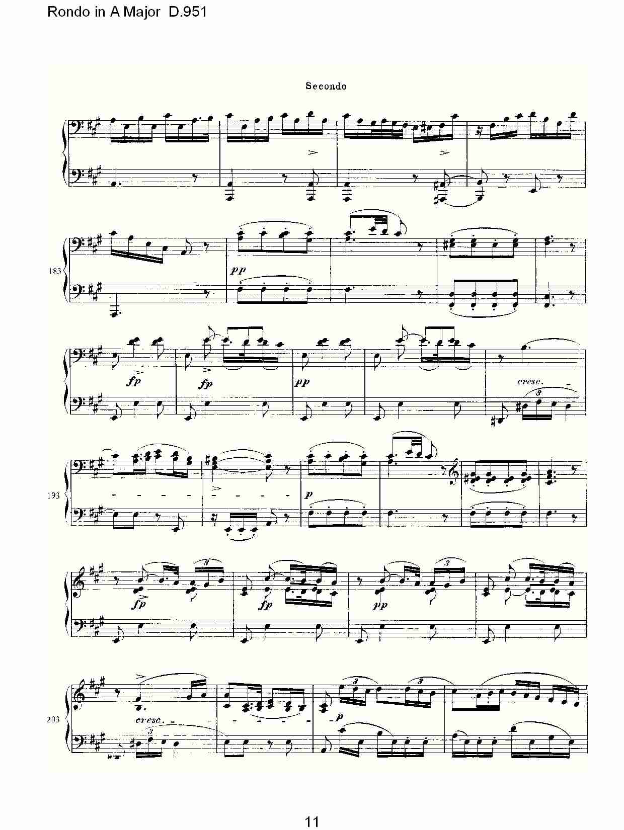Rondo in A Major D.951  Ａ大调回旋曲D.951（三）总谱（图1）