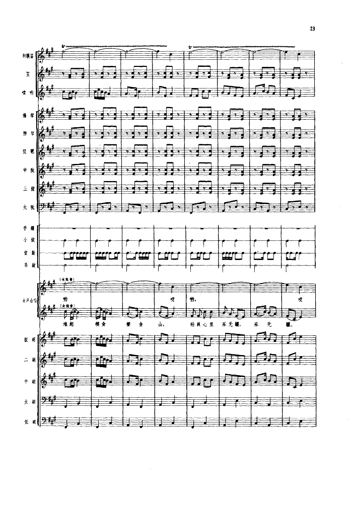 丰收歌(舞蹈音乐)(总谱)总谱（图23）