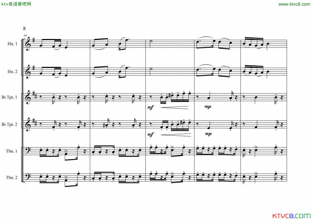 周开屏原创《中国航母前奏曲》铜管六重奏[总谱]8总谱（图1）