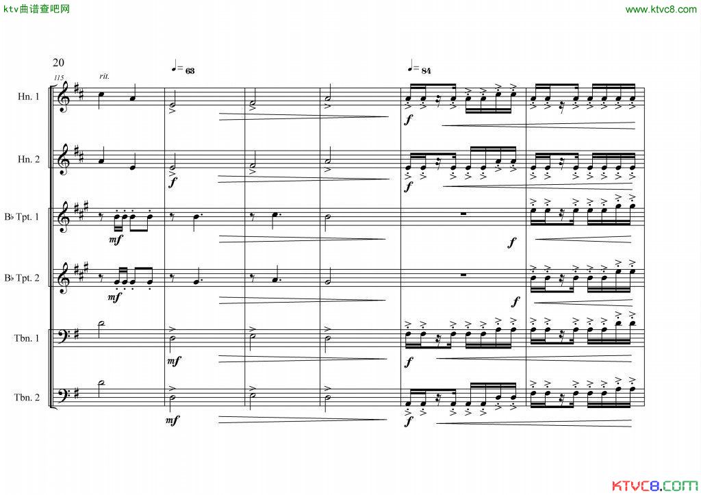 周开屏原创《中国航母前奏曲》铜管六重奏[总谱]21总谱（图1）