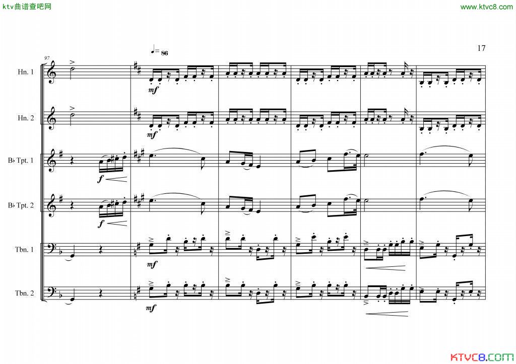 周开屏原创《中国航母前奏曲》铜管六重奏[总谱]18总谱（图1）