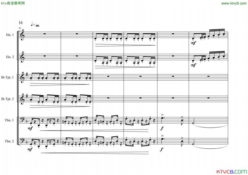 周开屏原创《中国航母前奏曲》铜管六重奏[总谱]17总谱（图1）
