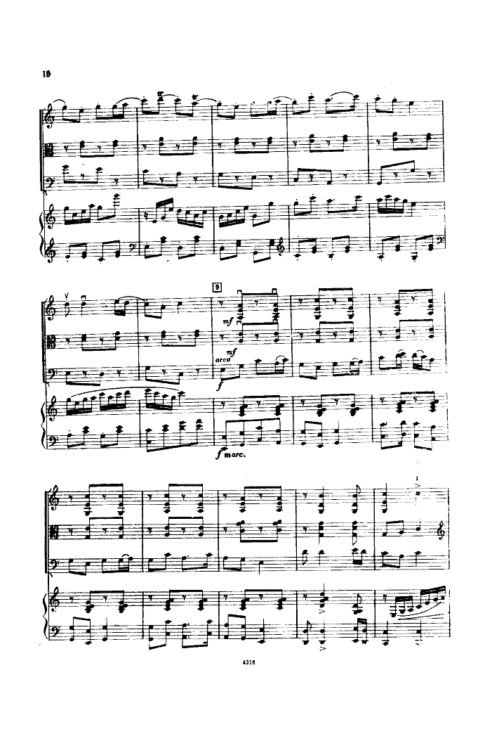 江南好(钢琴弦乐四重奏)总谱（图9）