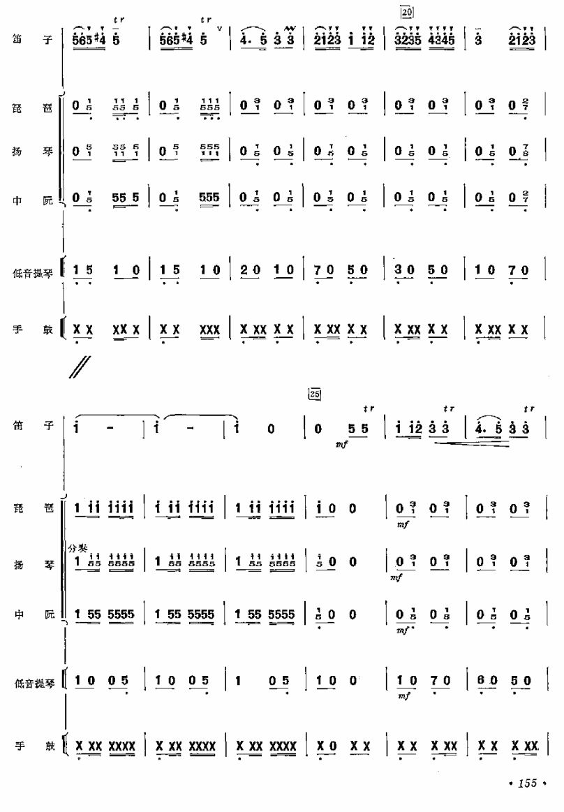 柯尔克孜民歌变奏曲3总谱（图1）