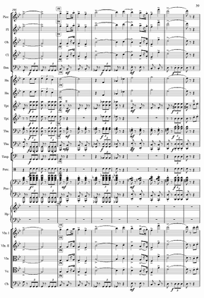 红旗颂(管弦乐总线谱)39总谱（图1）