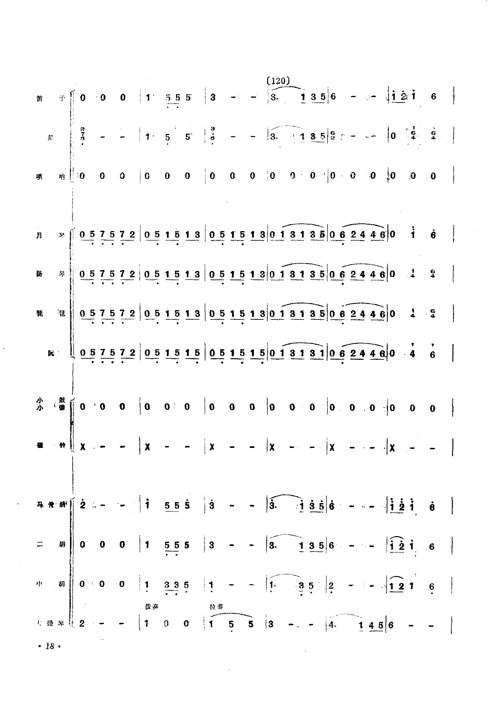 壮锦献给毛主席(民乐小合奏)总谱（图18）