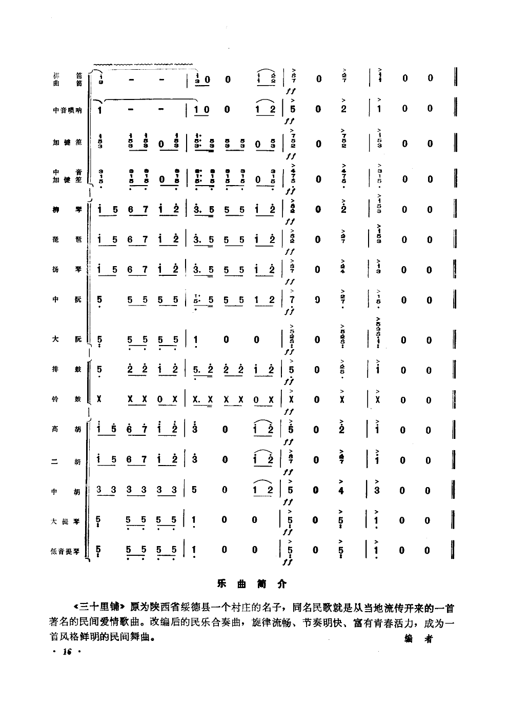 三十里铺(器乐小合奏)总谱（图16）