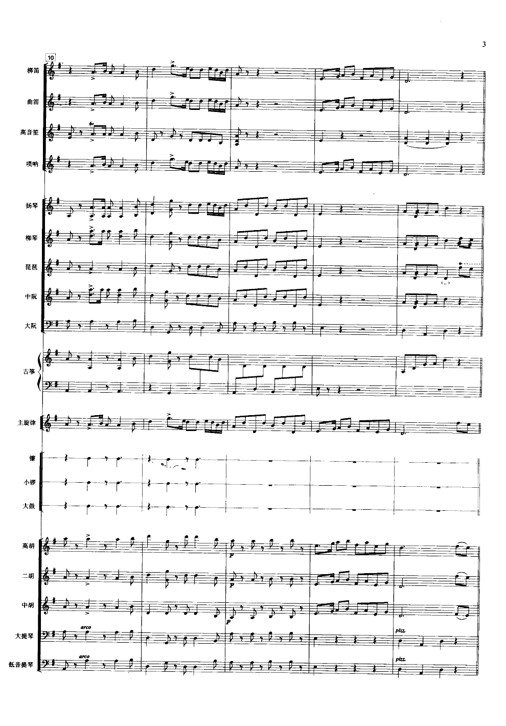 旱天雷(民乐合奏)(线谱)总谱（图3）
