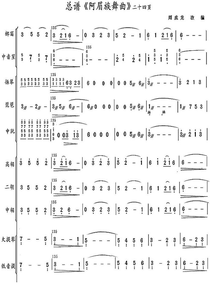 阿美族舞曲（简谱）24总谱（图1）