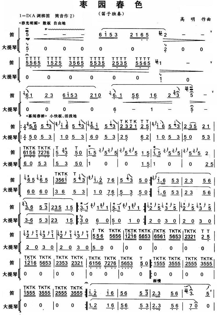【枣园春色】大提琴分谱1总谱（图1）