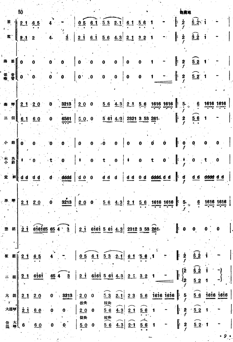 《新春乐》民乐合奏总谱9总谱（图1）