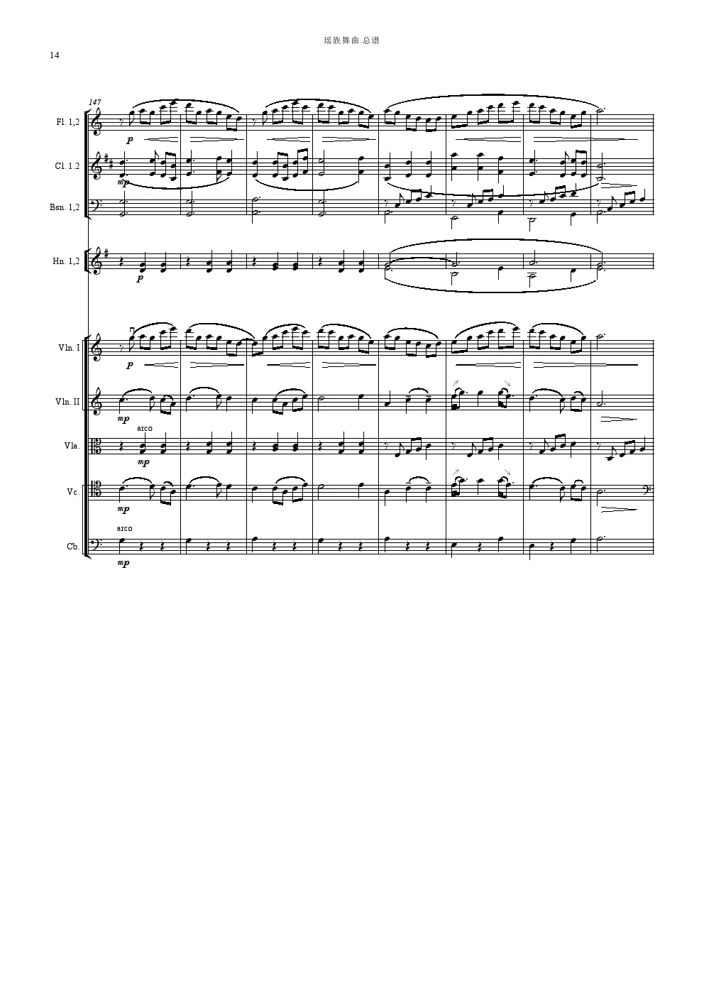瑶族舞曲（管弦乐总谱）总谱（图14）