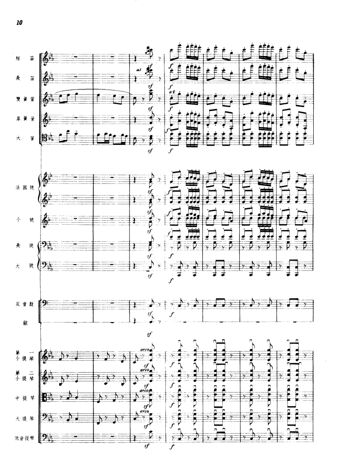 瑶族舞曲（管弦乐总谱）（1956年出版）总谱（图10）