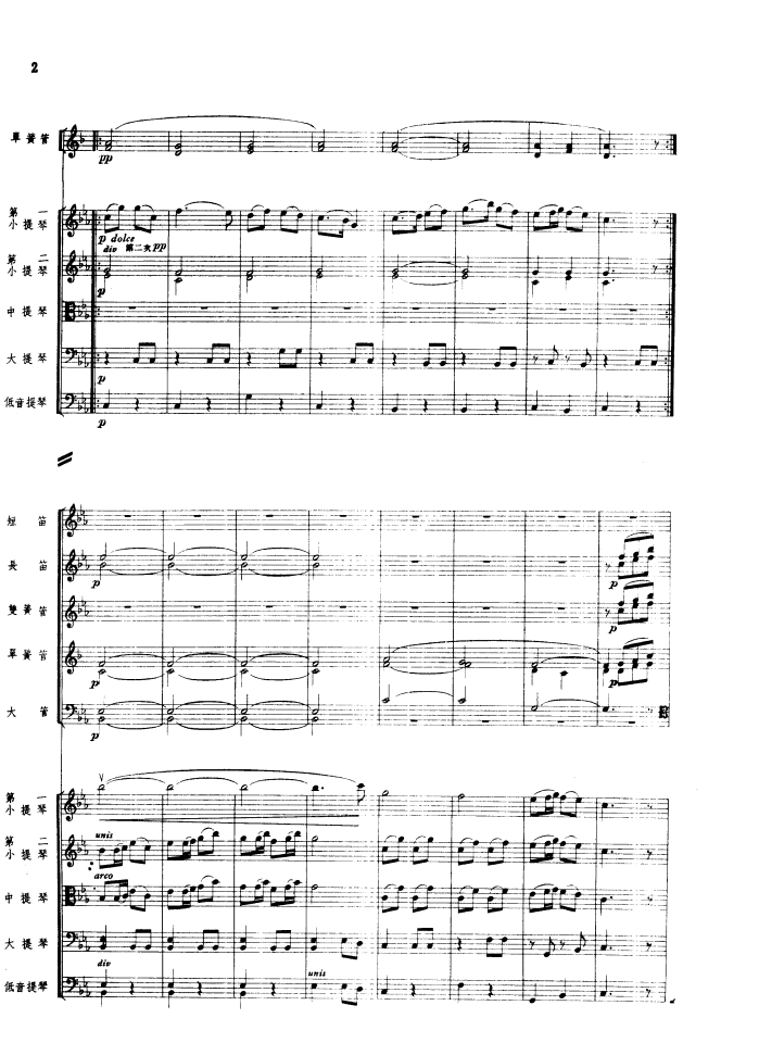 瑶族舞曲（管弦乐总谱）（1956年出版）总谱（图2）