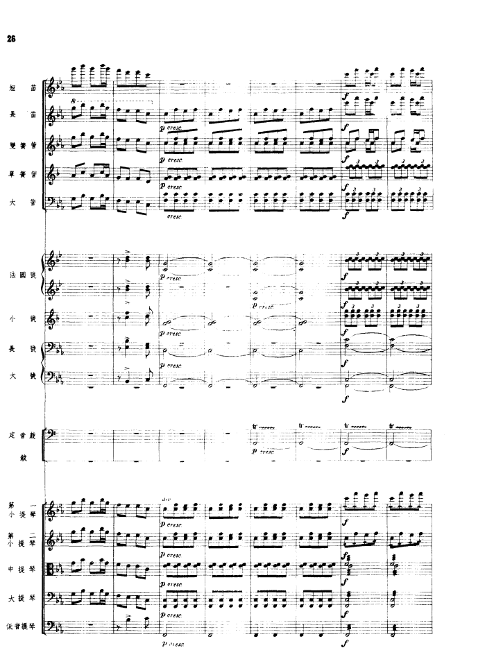 瑶族舞曲（管弦乐总谱）（1956年出版）总谱（图26）