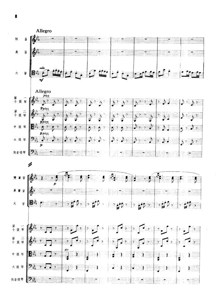 瑶族舞曲（管弦乐总谱）（1956年出版）总谱（图8）