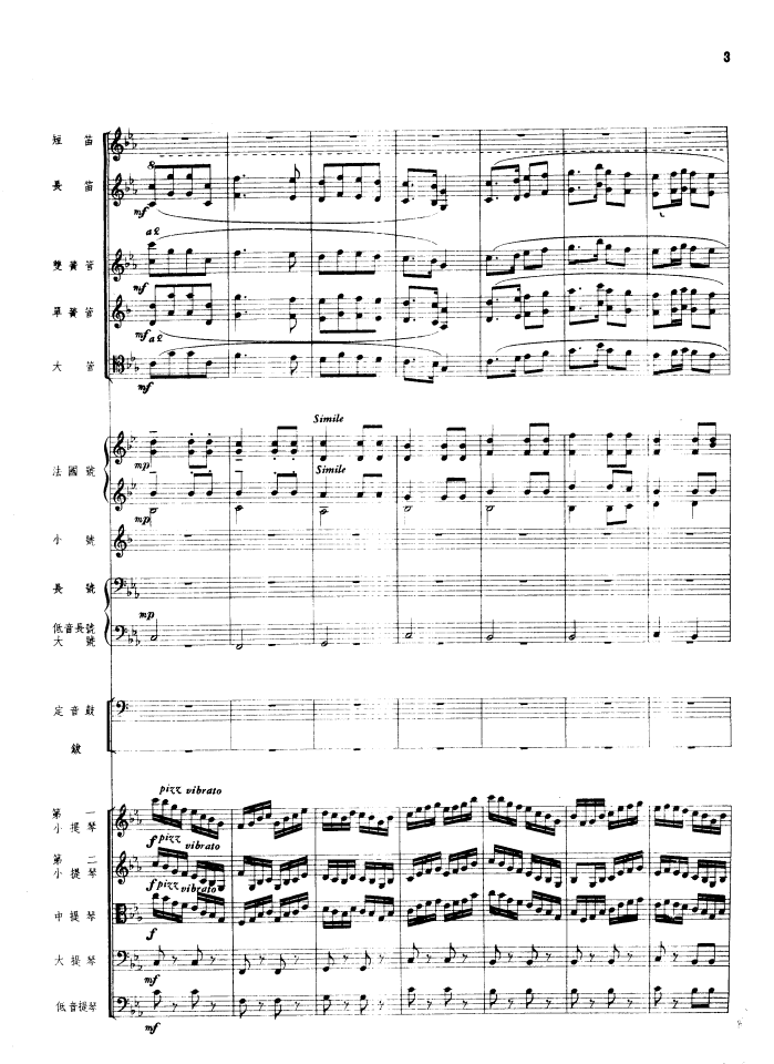 瑶族舞曲（管弦乐总谱）（1956年出版）总谱（图3）