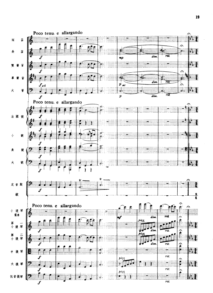 瑶族舞曲（管弦乐总谱）（1956年出版）总谱（图19）