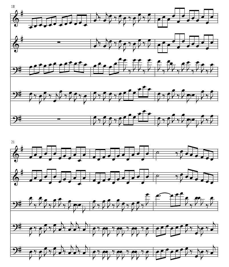 巴赫Ｇ大调铜管五重奏总谱（图4）