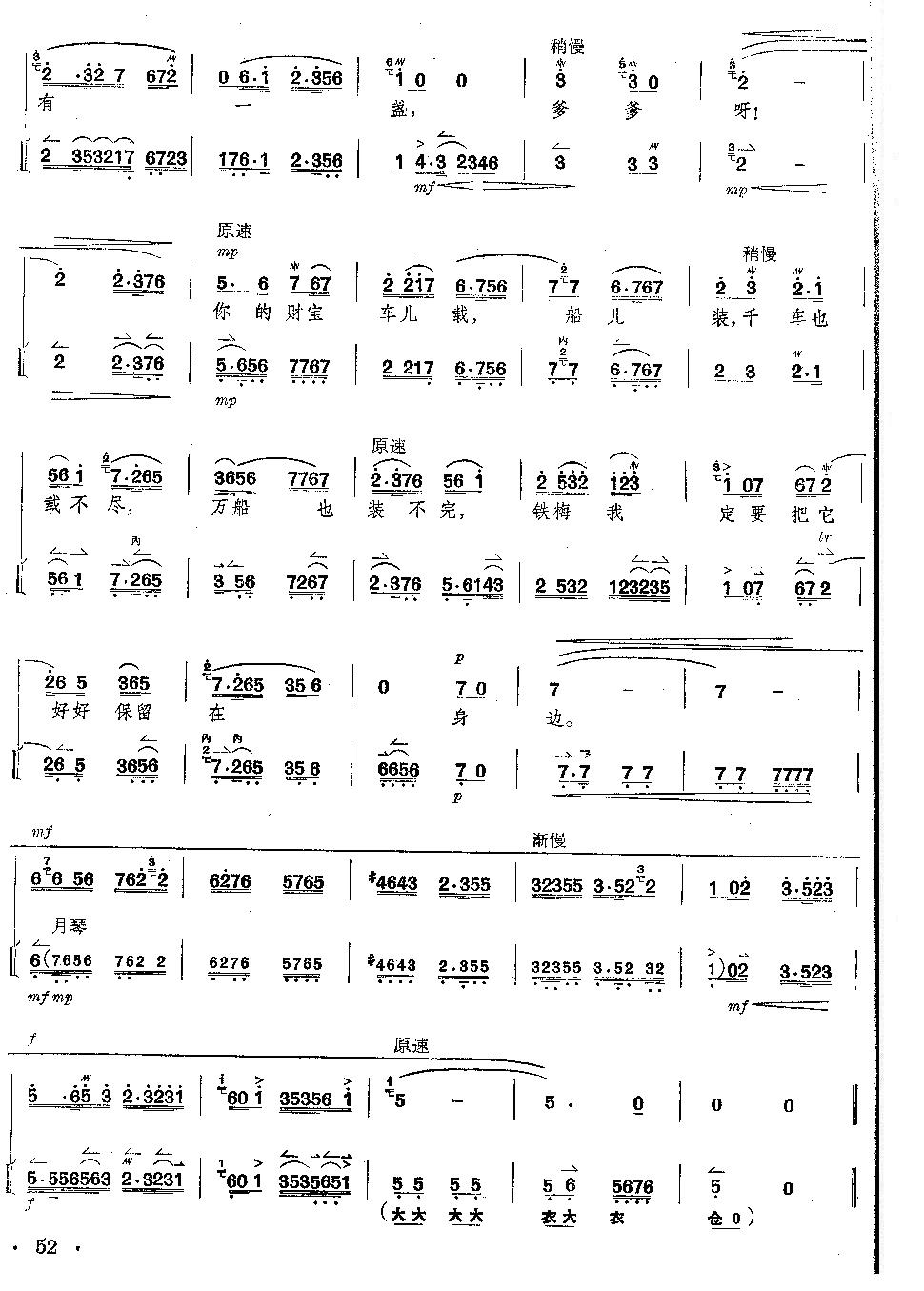 京剧《红灯记》全剧--（唱谱+琴谱）第51--55页总谱（图2）