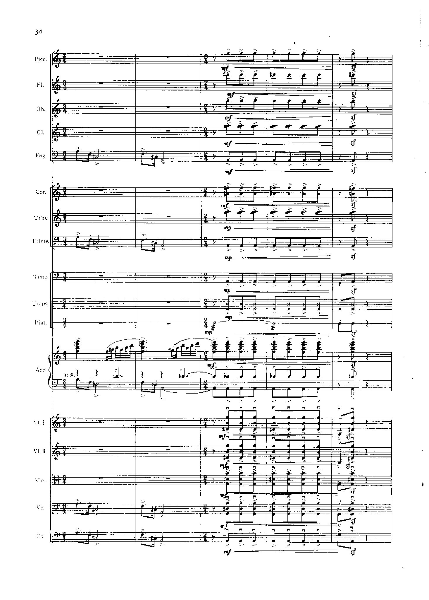 管弦乐总谱阴山岩画印象[狩猎] 乐队类 管弦乐总谱总谱（图34）